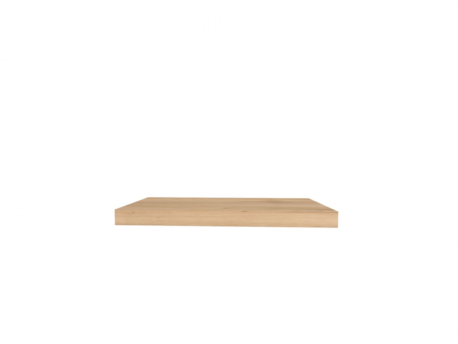 Ethnicraft Wandregal aus Eiche, schwebendes Regalbrett aus Massivholz für moderne Wandgestaltung im Wohnzimmer.